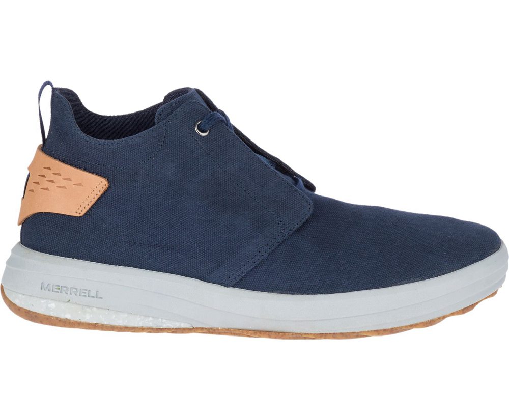 Merrell Sneakers Navy - Gridway Mid Canvas - Mens 46PXNTSWR